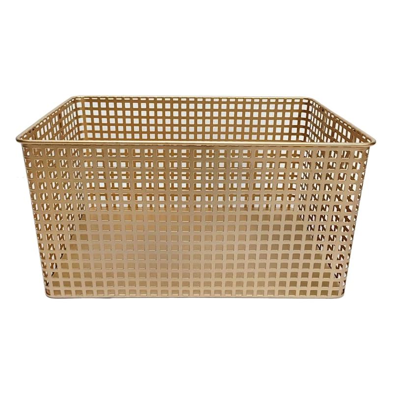 Flatiron Bronze Metal Rectangle Storage Basket 1 Flatiron Bronze Metal Rectangle Storage Basket