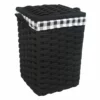 Floor Standing Hamper With Printed Buffalo Check Designed Liner, Medium