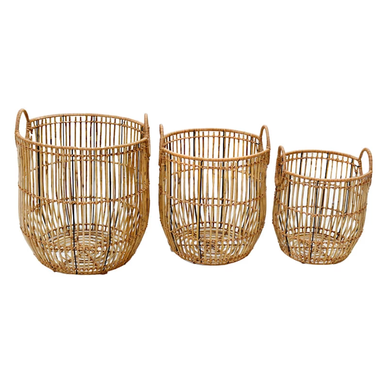 Found & Fable Round Rattan Storage Basket, Small 2 Found & Fable Round Rattan Storage Basket, Small - Image 2