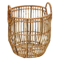 Found & Fable Round Rattan Storage Basket, Small