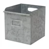 Galvanized Metal Open Square Bin