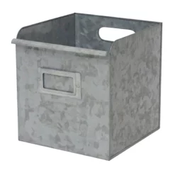 Galvanized Metal Open Square Bin