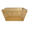 Geo Gold Metal Rectangle Storage Basket, Small