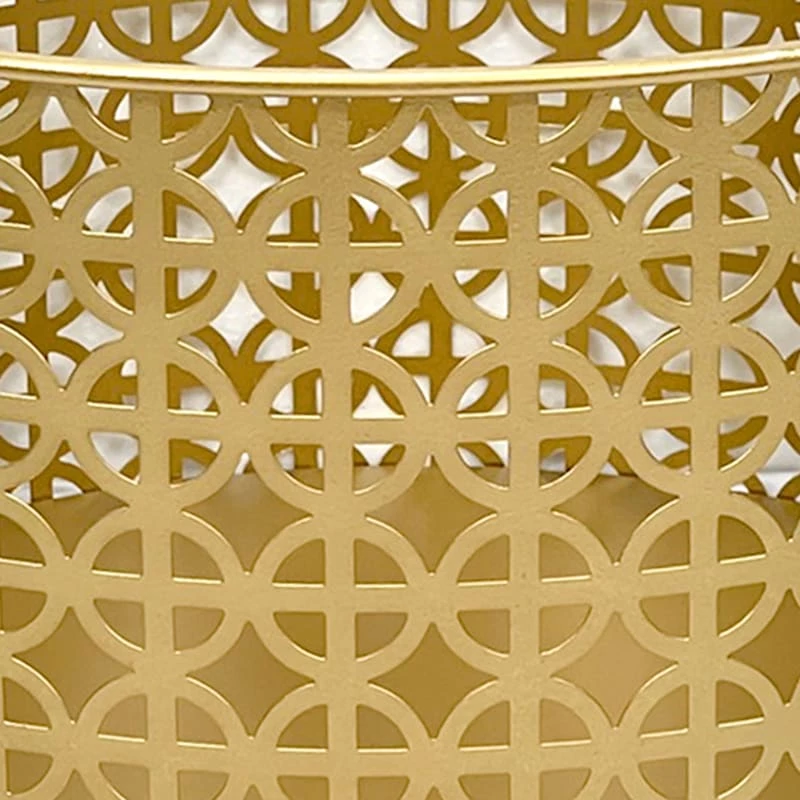 Geo Gold Round Metal Storage Basket, Medium 2 Geo Gold Round Metal Storage Basket, Medium - Image 2