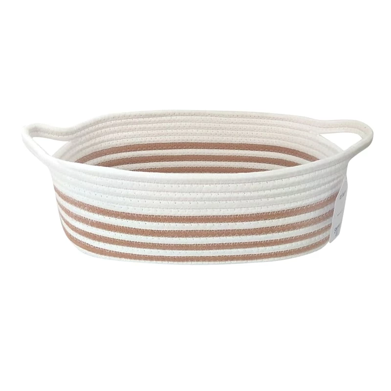 Glam Tan Striped Rectangle Storage Bin, Medium 1 Glam Tan Striped Rectangle Storage Bin, Medium