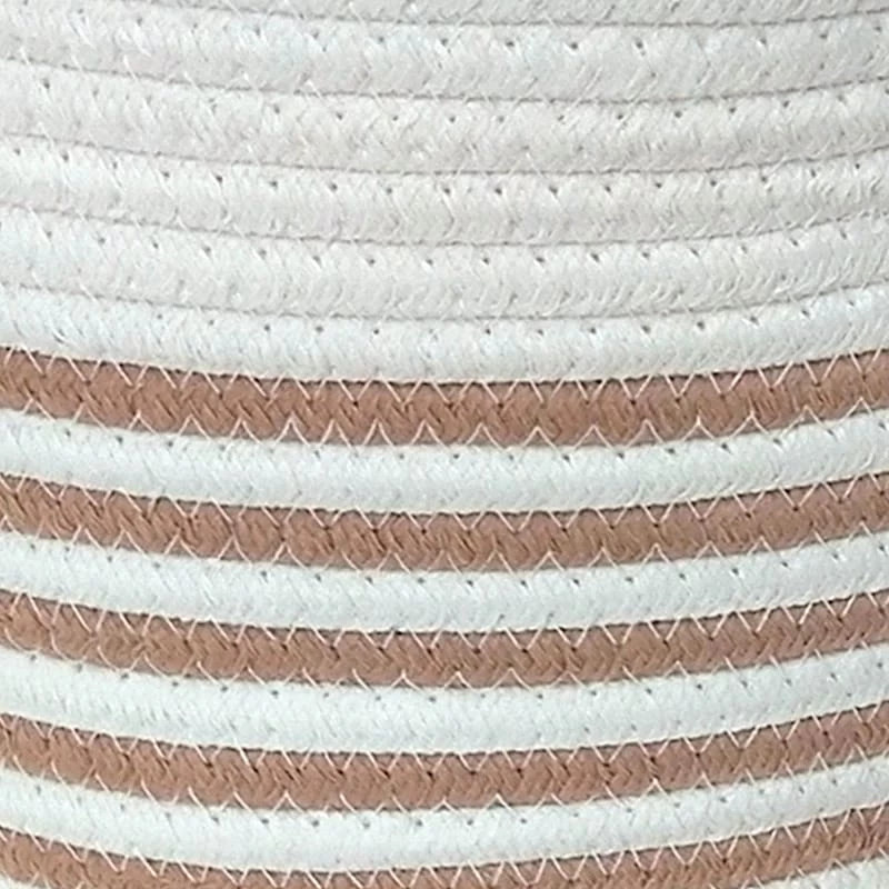Glam Tan Striped Tall Round Storage Bin, Medium 2 Glam Tan Striped Tall Round Storage Bin, Medium - Image 2