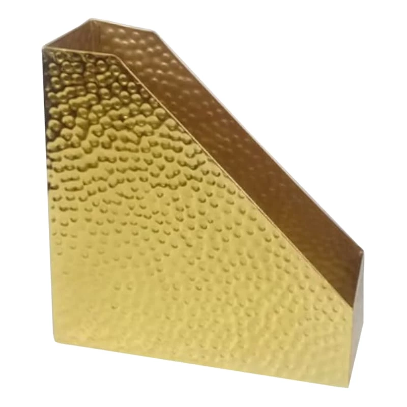 Gold Hammered Magazine Holder 1 Gold Hammered Magazine Holder