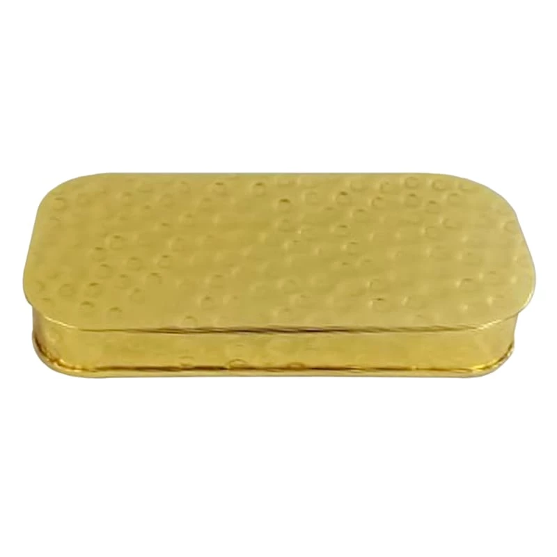 Gold Hammered Pencil Box, Large 1 Gold Hammered Pencil Box, Large
