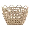 Grace Mitchell Braided Water Hyacinth Basket With Scalloped Edge, Large