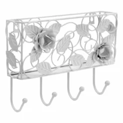 Grace Mitchell Rosa Matte White Mail & Key Wall Rack