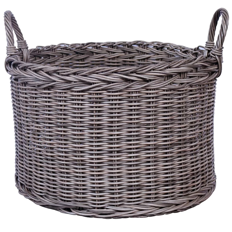 Grace Mitchell Round Rattan Storage Basket, Large 1 Grace Mitchell Round Rattan Storage Basket, Large