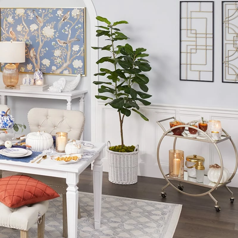 Grace Mitchell Whitewashed Round Willow Basket, Small 2 Grace Mitchell Whitewashed Round Willow Basket, Small - Image 2