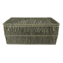 Green Lidded Paper Storage Basket, Small