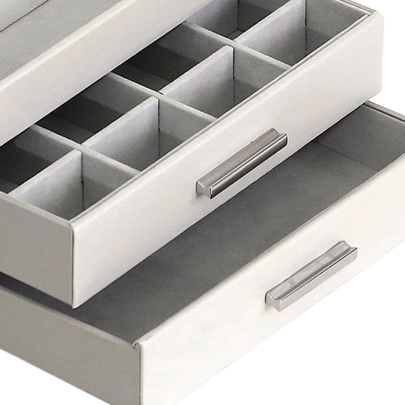 Grey Drawer Leather Jewelry Box 2 Grey Drawer Leather Jewelry Box - Image 2