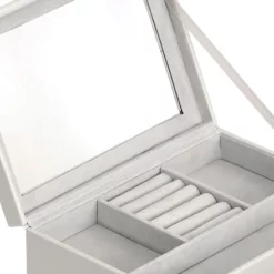 Grey Drawer Leather Jewelry Box 5 Grey Drawer Leather Jewelry Box -Storage Sales Store grey drawer leather jewelry box 2