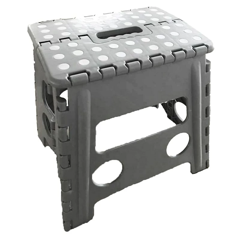 Grey Foldable Step Stool, 13" 1 Grey Foldable Step Stool, 13"