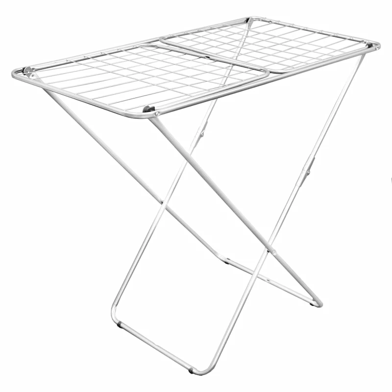Grey Metal Folding Drying Rack 1 Grey Metal Folding Drying Rack