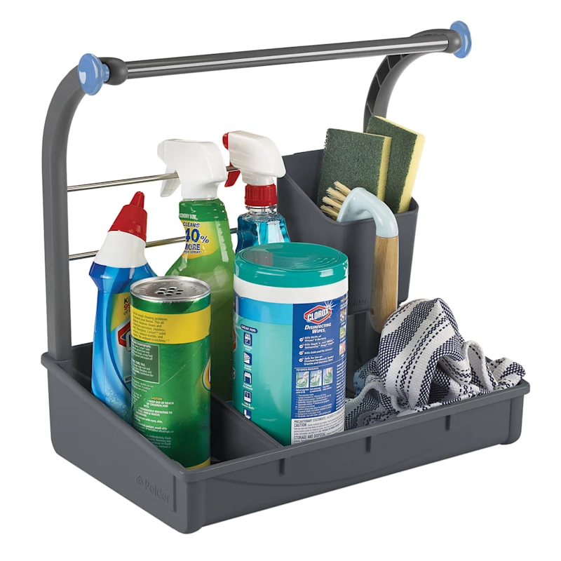 Grey Metal Under Sink Storage Caddy 1 Grey Metal Under Sink Storage Caddy