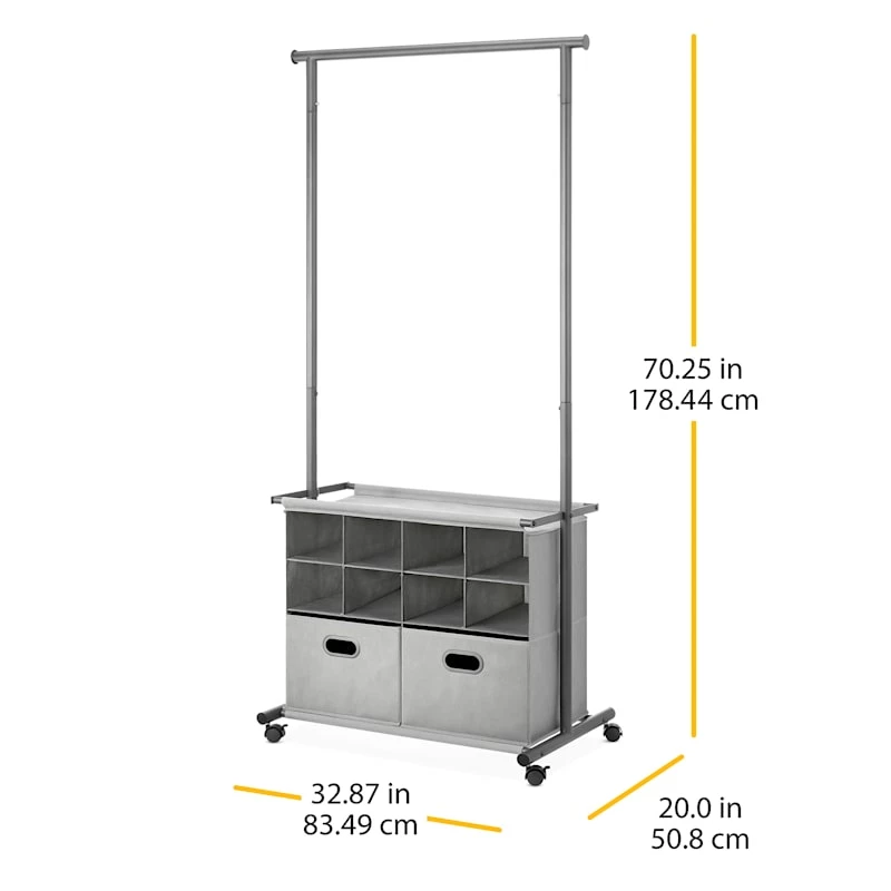 Grey Rolling Closet Organizer 3 Grey Rolling Closet Organizer - Image 3