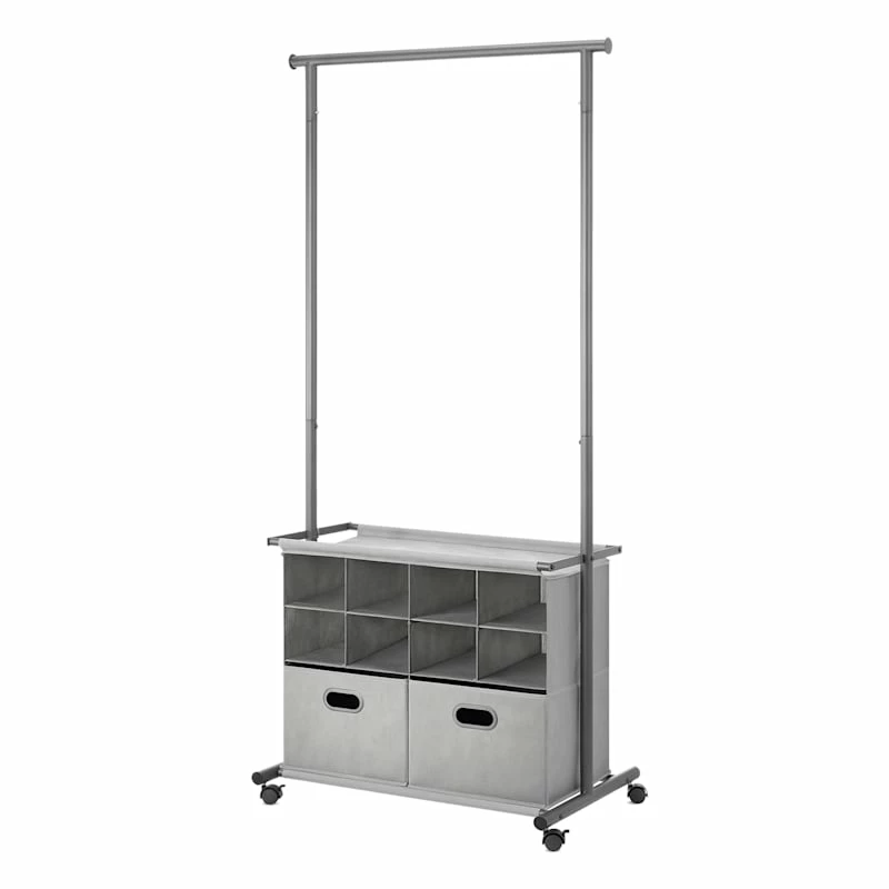 Grey Rolling Closet Organizer 1 Grey Rolling Closet Organizer