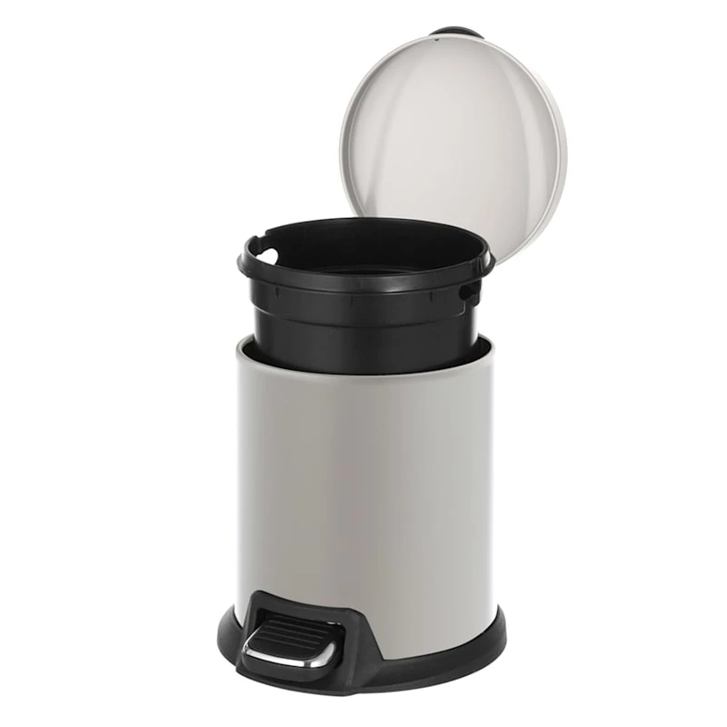 Grey Round Pedal Bin, 5L 2 Grey Round Pedal Bin, 5L - Image 2