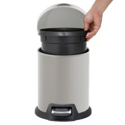 Grey Round Pedal Bin, 5L 8 Grey Round Pedal Bin, 5L -Storage Sales Store grey round pedal bin 5l 2