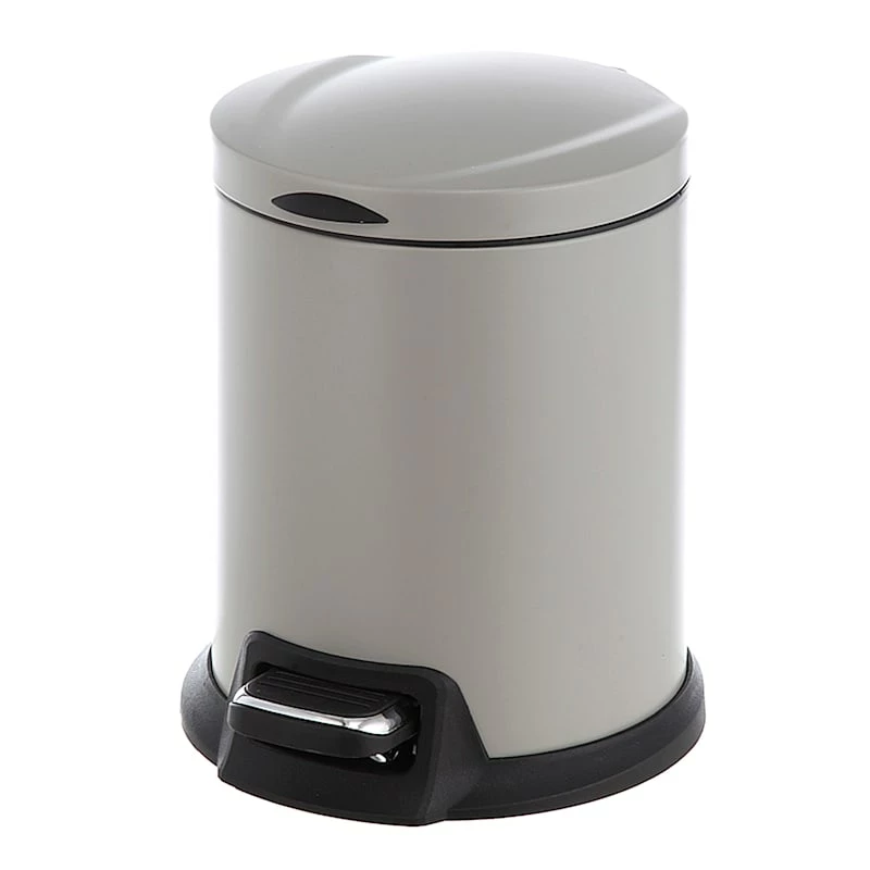 Grey Round Pedal Bin, 5L 1 Grey Round Pedal Bin, 5L