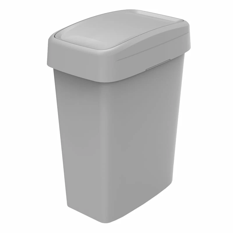 Grey Storage Rectangle Slim Swing Lid Trash Bin, 50l 1 Grey Storage Rectangle Slim Swing Lid Trash Bin, 50l