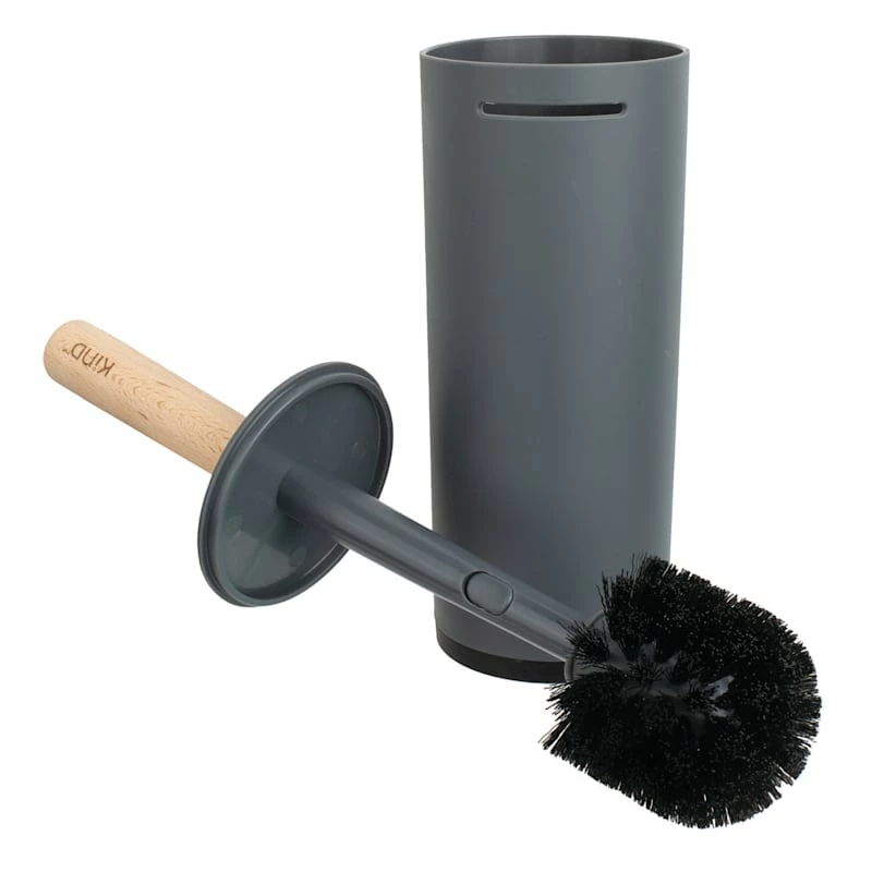 Grey Toilet Brush & Canister 1 Grey Toilet Brush & Canister