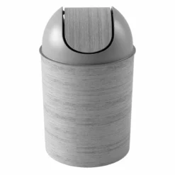 Grey Wood-Look Mezzo Trash Can, 2.5gal