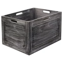 Grey Wooden Crate, Large