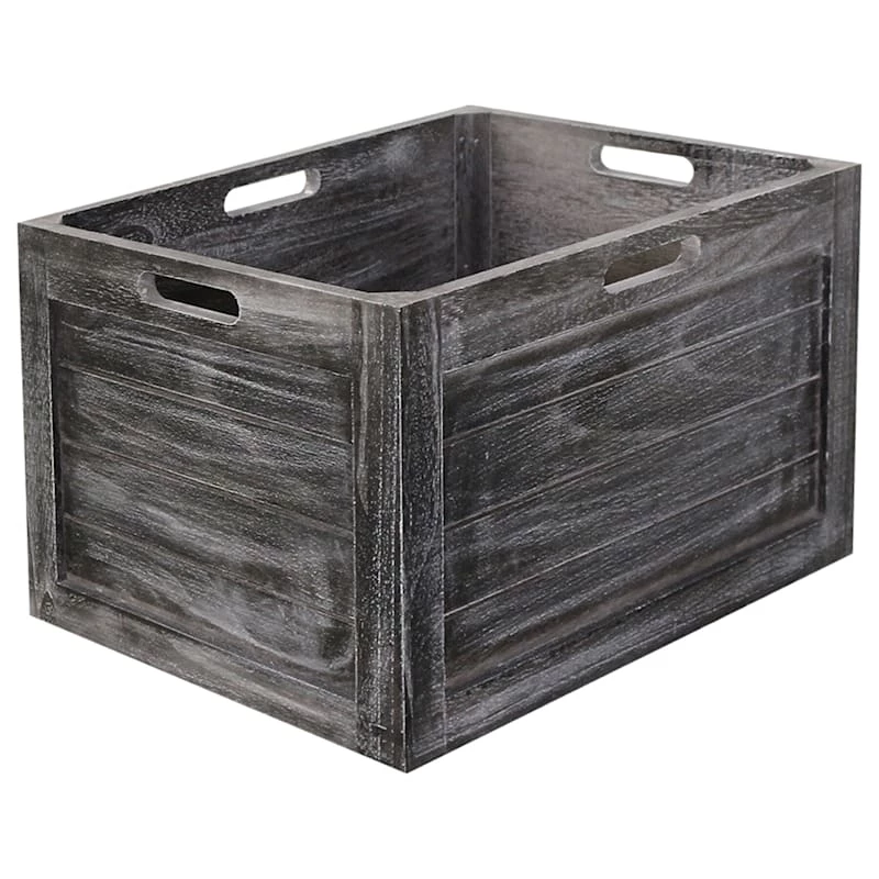 Grey Wooden Crate, Large 1 Grey Wooden Crate, Large