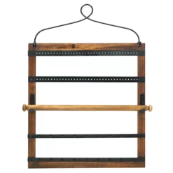 Hanging Wooden Jewelry Organizer, 16x22