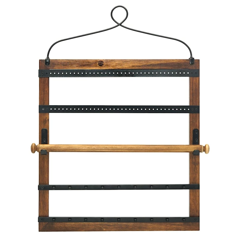 Hanging Wooden Jewelry Organizer, 16x22 1 Hanging Wooden Jewelry Organizer, 16x22