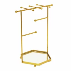 Hexa French Gold Jewelry Stand