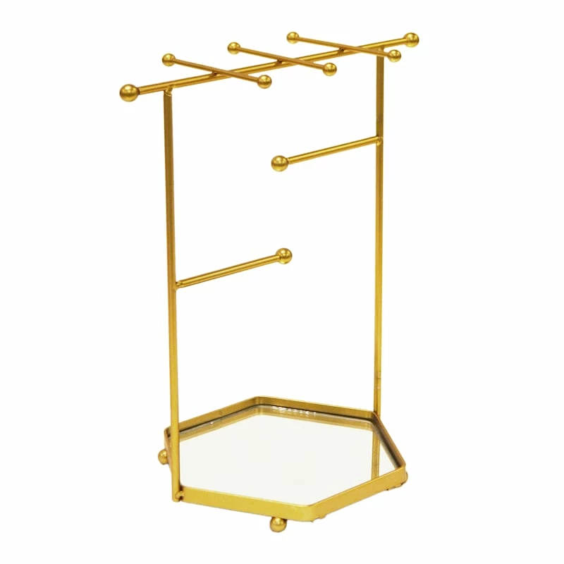 Hexa French Gold Jewelry Stand 1 Hexa French Gold Jewelry Stand