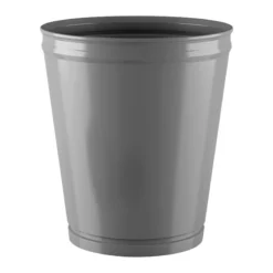 Honeybloom Finn Grey Metal Wastebasket, 10.5"