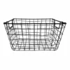 Honeybloom Tapered Dark Grey Metal Storage Basket, Large