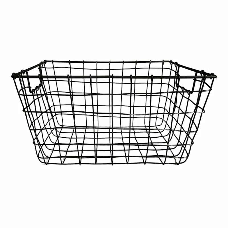 Honeybloom Tapered Dark Grey Metal Storage Basket, Large 1 Honeybloom Tapered Dark Grey Metal Storage Basket, Large