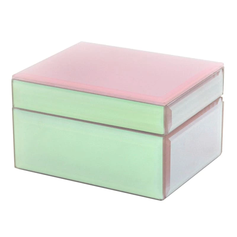 Iridescent Veneered Glass Box, 5x4 1 Iridescent Veneered Glass Box, 5x4