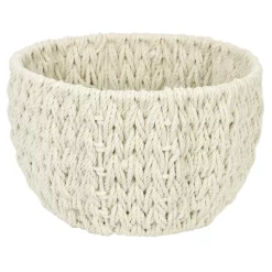 Ivory Cotton Rope Storage Basket, Medium