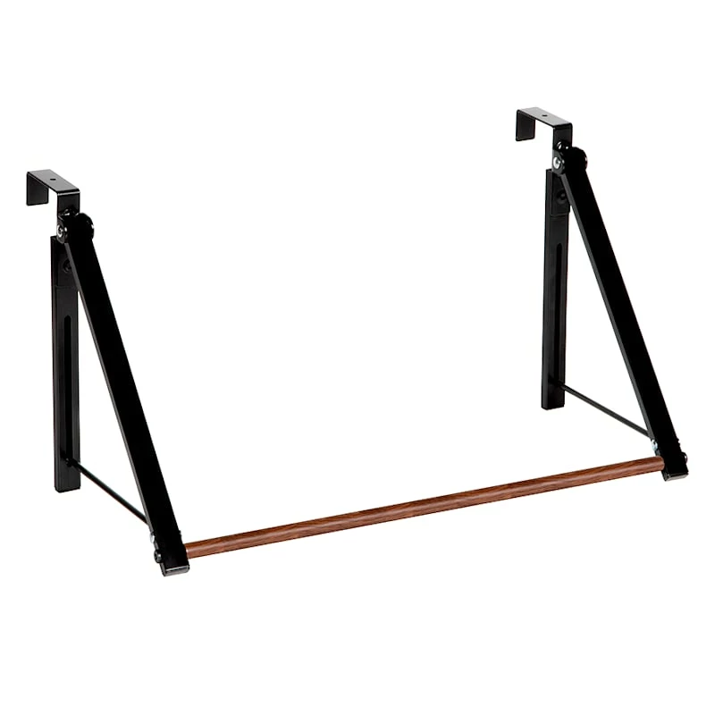 Jami Over The Door Rack With Wood Grain & Black Frame 1 Jami Over The Door Rack With Wood Grain & Black Frame