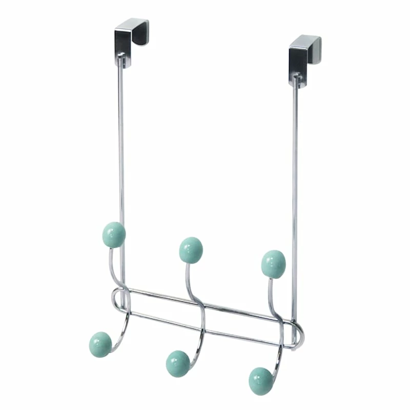 Jasmine Blue Wire & Chrome Over The Door Hanger 1 Jasmine Blue Wire & Chrome Over The Door Hanger