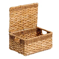 Joan Rectangle Storage Basket With Lid, Small