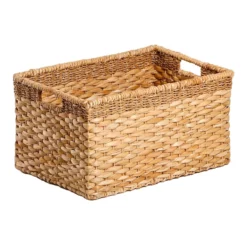 Joan Water Hyacinth Rectangle Shelf Tote, Small