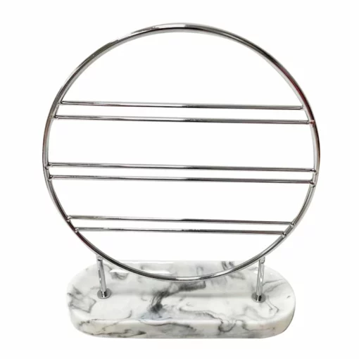 Laila Ali Chrome Jewelry Holder With Marbled Base, 8.5" 4 Laila Ali Chrome Jewelry Holder With Marbled Base, 8.5" -Storage Sales Store laila ali chrome jewelry holder with marbled base 8.5