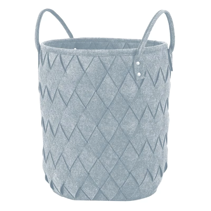 Laila Ali Round Woven Blue Felt Laundry Hamper 1 Laila Ali Round Woven Blue Felt Laundry Hamper