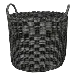 Large Grey Round Pp Woven Basket