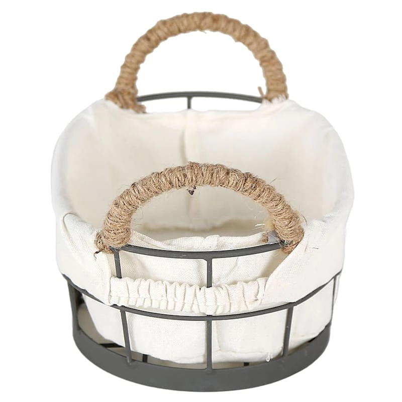 Lined Oval Storage Basket, Extra Small 3 Lined Oval Storage Basket, Extra Small - Image 3