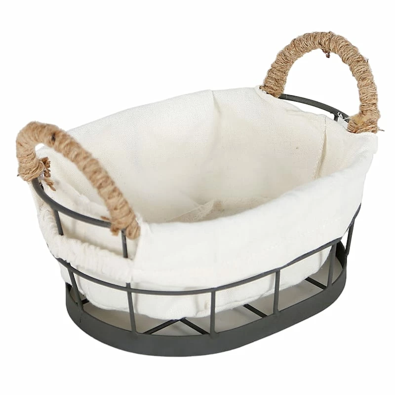 Lined Oval Storage Basket, Extra Small 1 Lined Oval Storage Basket, Extra Small